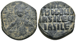 Basil II. and Constantine VIII. (1020-1028 AD). Follis. Constantinople. Obv: bust of Christ facing holding book. Rev: legend in four lines. Weight 10....