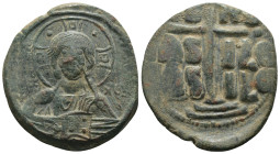 Basil II. and Constantine VIII. (1020-1028 AD). Follis. Constantinople. Obv: bust of Christ facing holding book. Rev: legend in four lines. Weight 10....