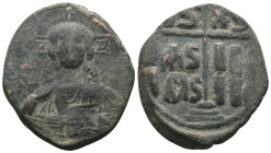 Basil II. and Constantine VIII. (1020-1028 AD). Follis. Constantinople. Obv: bust of Christ facing holding book. Rev: legend in four lines. Weight 10....