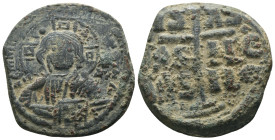 Basil II. and Constantine VIII. (1020-1028 AD). Follis. Constantinople. Obv: bust of Christ facing holding book. Rev: legend in four lines. Weight 11....