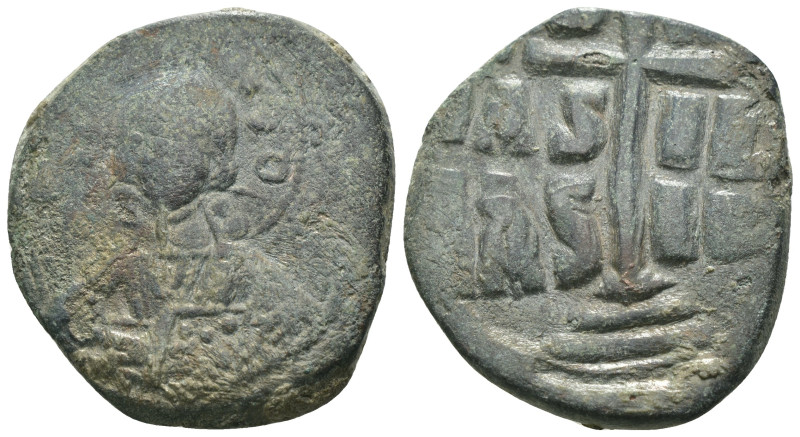 Basil II. and Constantine VIII. (1020-1028 AD). Follis. Constantinople. Obv: bus...