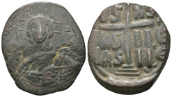 Basil II. and Constantine VIII. (1020-1028 AD). Follis. Constantinople. Obv: bust of Christ facing holding book. Rev: legend in four lines. Weight 11....