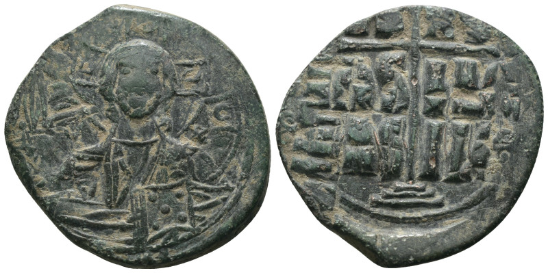 Basil II. and Constantine VIII. (1020-1028 AD). Follis. Constantinople. Obv: bus...