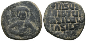 Basil II. and Constantine VIII. (1020-1028 AD). Follis. Constantinople. Obv: bust of Christ facing holding book. Rev: legend in four lines. Weight 11....