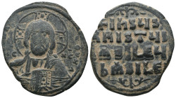 Basil II. and Constantine VIII. (1020-1028 AD). Follis. Constantinople. Obv: bust of Christ facing holding book. Rev: legend in four lines. Weight 11....