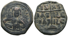 Basil II. and Constantine VIII. (1020-1028 AD). Follis. Constantinople. Obv: bust of Christ facing holding book. Rev: legend in four lines. Weight 13....