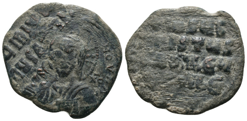 Basil II. and Constantine VIII. (1020-1028 AD). Follis. Constantinople. Obv: bus...