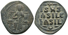 Basil II. and Constantine VIII. (1020-1028 AD). Follis. Constantinople. Obv: bust of Christ facing holding book. Rev: legend in four lines. Weight 7.0...