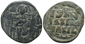 Basil II. and Constantine VIII. (1020-1028 AD). Follis. Constantinople. Obv: bust of Christ facing holding book. Rev: legend in four lines. Weight 7.4...