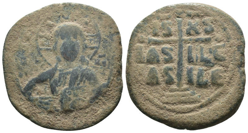 Basil II. and Constantine VIII. (1020-1028 AD). Follis. Constantinople. Obv: bus...