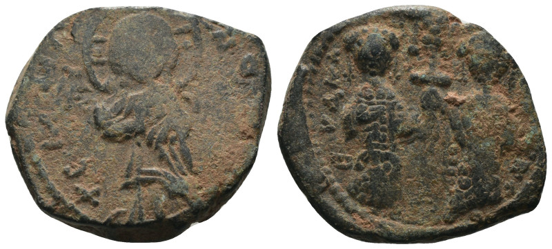 Constantine X. Ducas. (1059-1067 AD). Follis. Constantinople. Obv: Christ facing...