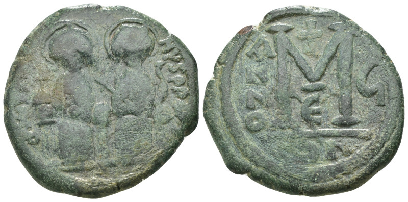 Justin II. and Sophia. (565-578 AD). Follis. Nikomedia. Obv: Justin II. and Soph...