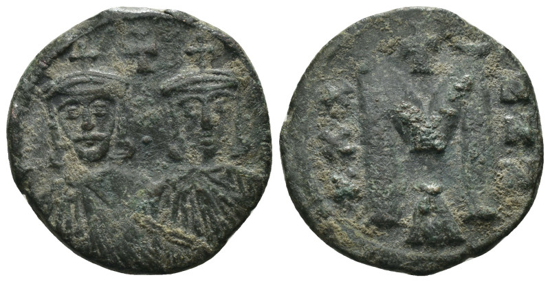 Leo V. (813-820 AD). Æ Follis. Constantinople. Obv: Leo and Constantine facing. ...