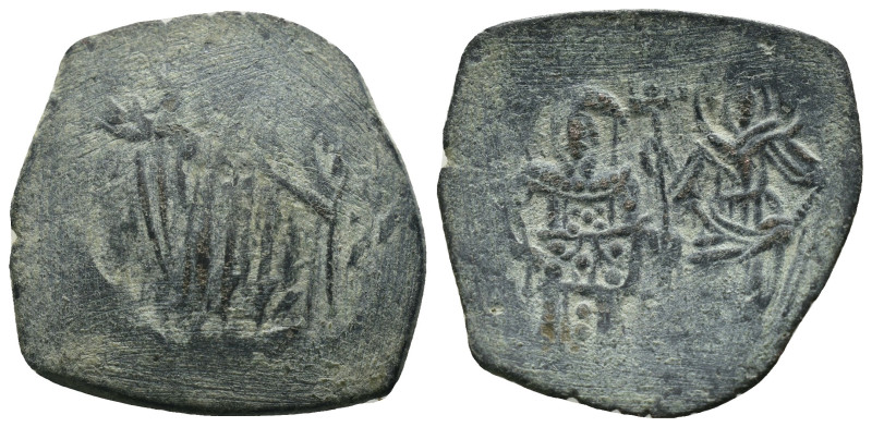 Manuel I. Comnenus. (1143-1180 AD) BI Aspron trachy. Obv: christ enthroned facin...