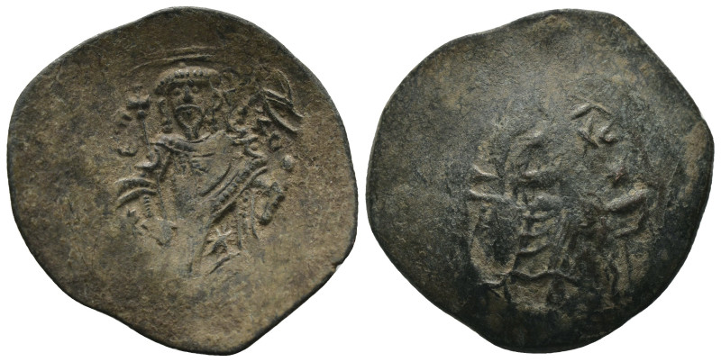 Manuel I. Comnenus. (1143-1180 AD) BI Aspron trachy. Obv: christ enthroned facin...