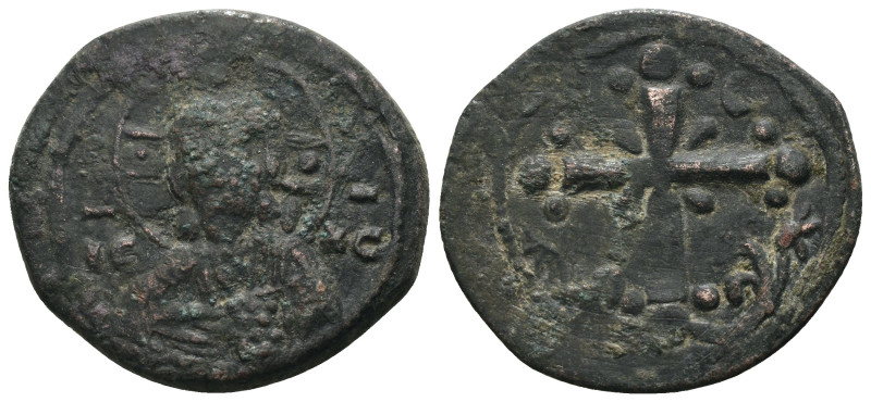 Nikephorus III. (1078-1081 AD). Follis. Constantinople. Obv: bust of Christ faci...