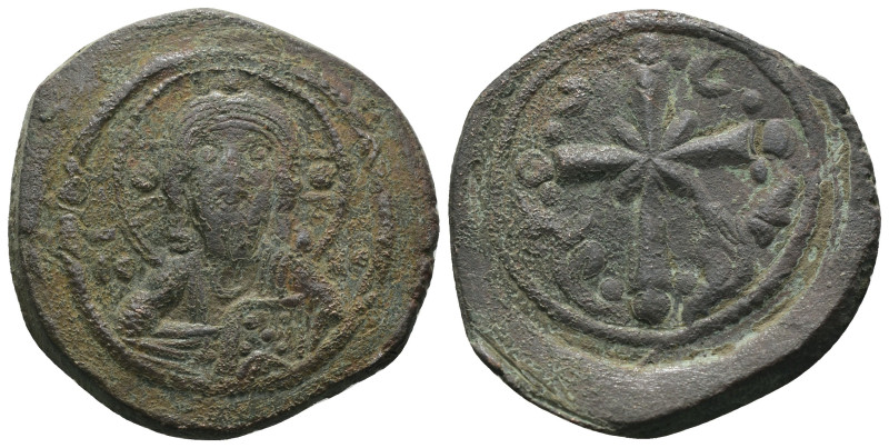 Nikephorus III. (1078-1081 AD). Follis. Constantinople. Obv: bust of Christ faci...