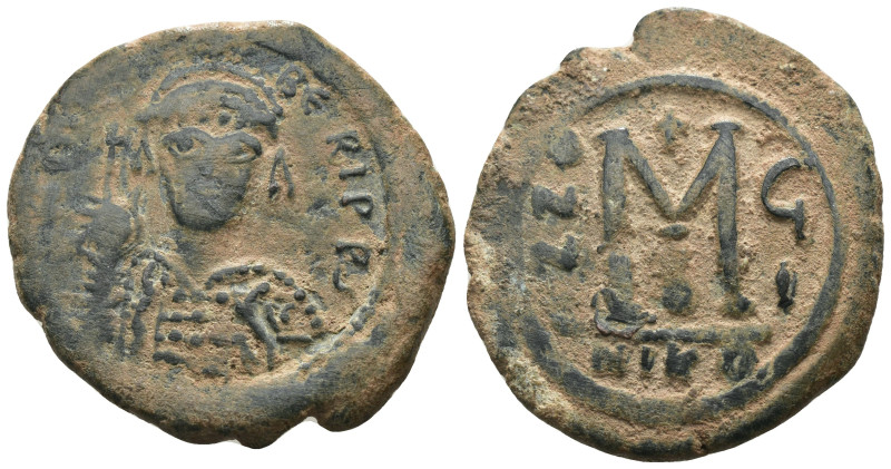 Tiberius II. Constantine. (578-582 AD). Follis. Nicomedia. Obv: cuirassed bust f...