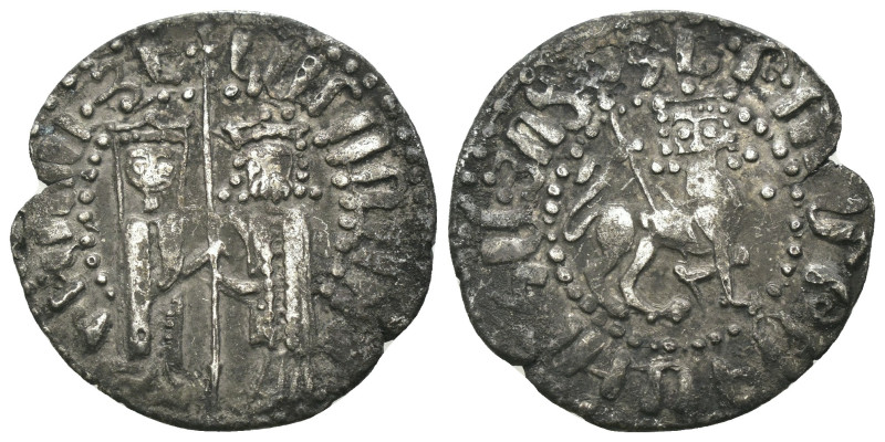 Armenia. Hetoum I. and Zabel. (1226-1252 AD) AR Tram. Obv: Zabel and Hetoum I st...