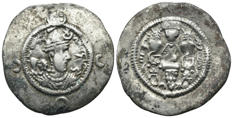 Sasanian Kings. Peroz I. (459-484 AD). AR Drachm. Obv: crowned bust right. Rev: ...