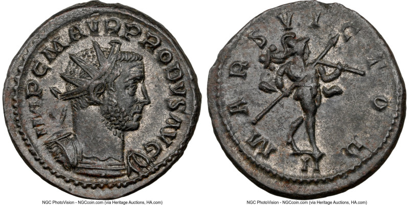 Probus (AD 276-282). BI antoninianus (22mm, 11h). NGC AU. Lugdunum, 2nd officina...