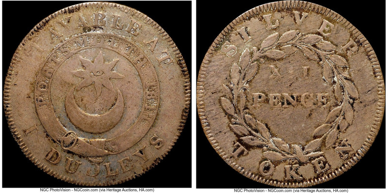 Hampshire. Portsmouth Shilling Token 1811 XF40 NGC, Davis-31. Issued by I. Dudle...