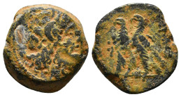 PTOLEMAIC KINGS OF EGYPT. Time of Ptolemy IX to Ptolemy XII (116-51 BC). Ae. Alexandreia.
Obv: Diademed head of Zeus-Ammon right.
Rev: ΠΤΟΛΕΜΑΙΟV ΒΑΣΙ...