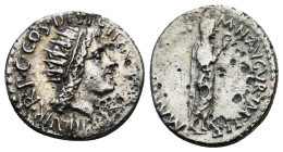 Roman Republic
The Triumvirs, Mark Antony AR Denarius (Silver, 3,38 g - 17,84 mm) Athens, Summer 38 BC.
Obv: Mark Antony, veiled, and wearing the prie...