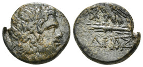 BITHYNIA. Dia. Ae (Circa 95-90 or 80-70 BC). Struck under Mithradates VI Eupator.
Obv: Laureate head of Zeus right.
Rev: ΔΙΑΣ.
Eagle, with head right ...