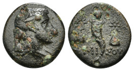 PONTOS. Amisos. Ae (Circa 120-111 or 110-100 BC). Struck under Mithradates VI Eupator.
Obv: Bareheaded, draped and winged bust right.
Rev: AMI - ΣOY.
...