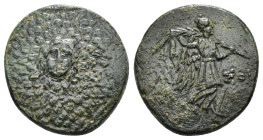 PONTOS. Amisos. Ae (Circa 85-65 BC). Time of Mithradates VI Eupator.
Obv: Aegis facing.
Rev: AMIΣOY.
Nike advancing right with shouldered palm branch;...