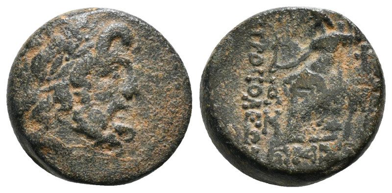 SELEUCIS & PIERIA. Antioch. Ae Tetrachalkon (63-28 BC).
Obv: Laureate head of Ze...