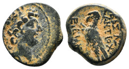 SELEUKID KINGDOM. Antiochos VIII Epiphanes (Grypos) (121/0-97/6 BC). Ae. Antioch on the Orontes. Dated SE 198 (115/4 BC).
Obv: Radiate head right.
Rev...