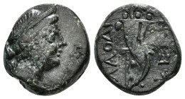 PHRYGIA. Laodikeia. Ae (Circa 158-138 BC).
Obv: Head of Aphrodite right, wearing stephane.
Rev: ΛAOΔI / KEΩN.
Double cornucopia. 7,84 g - 18,53 mm