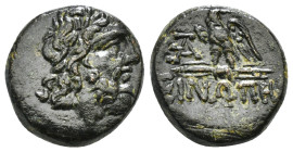 PAPHLAGONIA. Sinope. (Circa 120-80 BC).
AE Bronze
Obv: Laureate head of Zeus right
Rev: ΣΙΝΩΠΗΣ. Eagle to left on thunderbolt, head to right, monog...