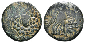 PONTOS. Amisos. Ae (Circa 85-65 BC). Time of Mithradates VI Eupator.
Obv: Aegis facing.
Rev: AMIΣOY.
Nike advancing right with shouldered palm branch;...