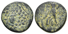 PONTOS. Amisos. Ae (Circa 85-65 BC). Time of Mithradates VI Eupator.
Obv: Aegis facing.
Rev: AMIΣOY.
Nike advancing right with shouldered palm branch;...