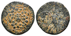 PONTOS. Amisos. Ae (Circa 85-65 BC). Time of Mithradates VI Eupator.
Obv: Aegis facing.
Rev: AMIΣOY.
Nike advancing right with shouldered palm branch;...