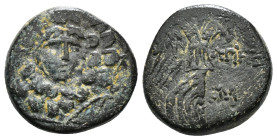 PONTOS. Amisos. Ae (Circa 85-65 BC). Time of Mithradates VI Eupator.
Obv: Aegis facing.
Rev: AMIΣOY.
Nike advancing right with shouldered palm branch;...