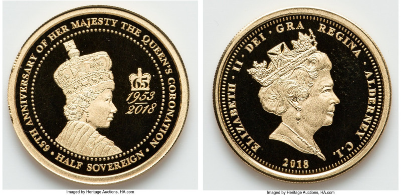 British Dependency. Elizabeth II gold Proof "Coronation - 65th Anniversary" Half...