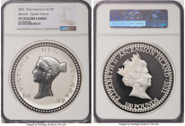 British Administration. Elizabeth II silver Proof "Bonomi Pattern - Queen Victoria" 100 Pounds (1 Kilo) 2021 PR70 Ultra Cameo NGC, Commonwealth mint, ...