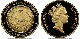 Elizabeth II gold Proof "Wild Pig - Hogge Money" 50 Dollars 1989 PR69 Ultra Cameo NGC, KM59. Hogge Money series. Mintage: 500. HID09801242017 © 2024 H...