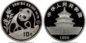 People's Republic silver Proof "Panda" 10 Yuan 1990-P PR69 Ultra Cameo NGC, KM276, PAN-136A. Panda Bullion series. Mintage: 20,000. HID09801242017 © 2...