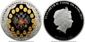 Elizabeth II gilt-silver Colorized Proof "Romanov Dynasty - 400th Anniversary" 100 Dollars (1 Kilo) 2013 PR67 Ultra Cameo NGC, KM2106. Mintage: 400. A...