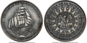 Republic silver "First Rose of the Winds - Juan Sebastián Elcano" Medal 2000 UNC Details (Cleaned) NGC, Havana mint, Cf. KM680 (obverse), Cf. KM682 (r...