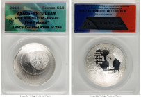 Republic silver Proof "FIFA World Cup - Brazil" 10 Euros 2014 PR70 Deep Cameo ANACS, Paris mint, KM2167. Mintage: 10,000. First Releases. ANACS certif...