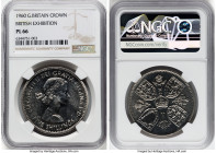 Elizabeth II Prooflike "British Exhibition" Crown 1960 PL66 NGC, Royal mint, KM909, S-4143. Commemorating the British Exhibition in New York. While th...