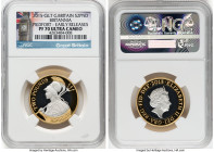 Elizabeth II Pair of Certified Proof "Britannia" 2 Pounds 2015 PR70 Ultra Cameo NGC, 1) gilt-silver Proof Piefort, KM1348a, S-K37. 2) silver, S-BSF14....
