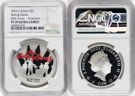 Elizabeth II silver Proof Colorized "Rolling Stones" 2 Pounds (1 oz) 2022 PR70 Ultra Cameo NGC, Limited Edition Presentation: 8,000. The Rolling Stone...