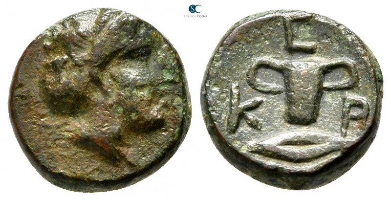 Thrace. Odrysian. Kersebleptes 359-340 BC. 
Bronze Æ

12mm., 2,16g.

Female...